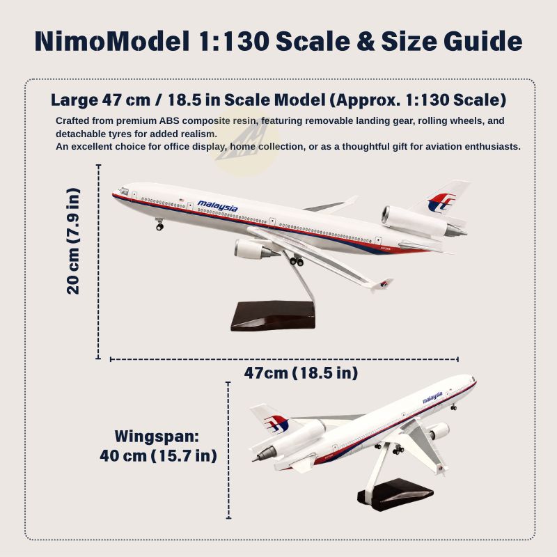 Malaysia Airlines McDonnell Douglas MD-11 1:130 Scale Model