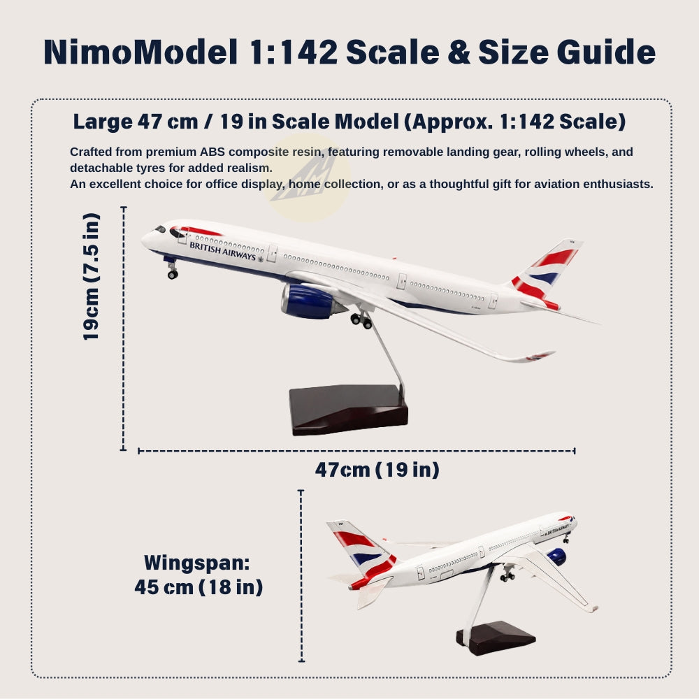British Airways Airbus A350-1000 1:142 Scale Model