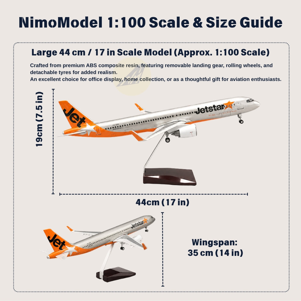 Jetstar Airbus A321neo 1:100 Scale Model