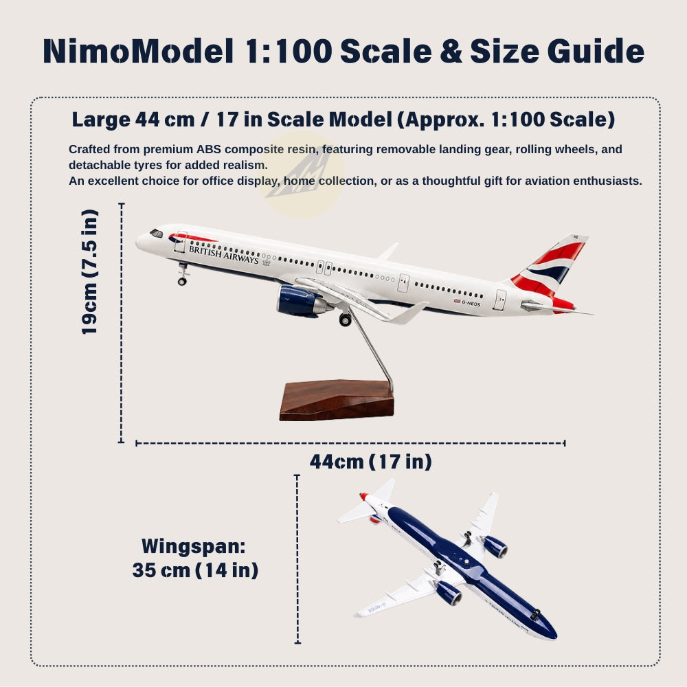 British Airways Airbus A321neo 1:100 Scale Model