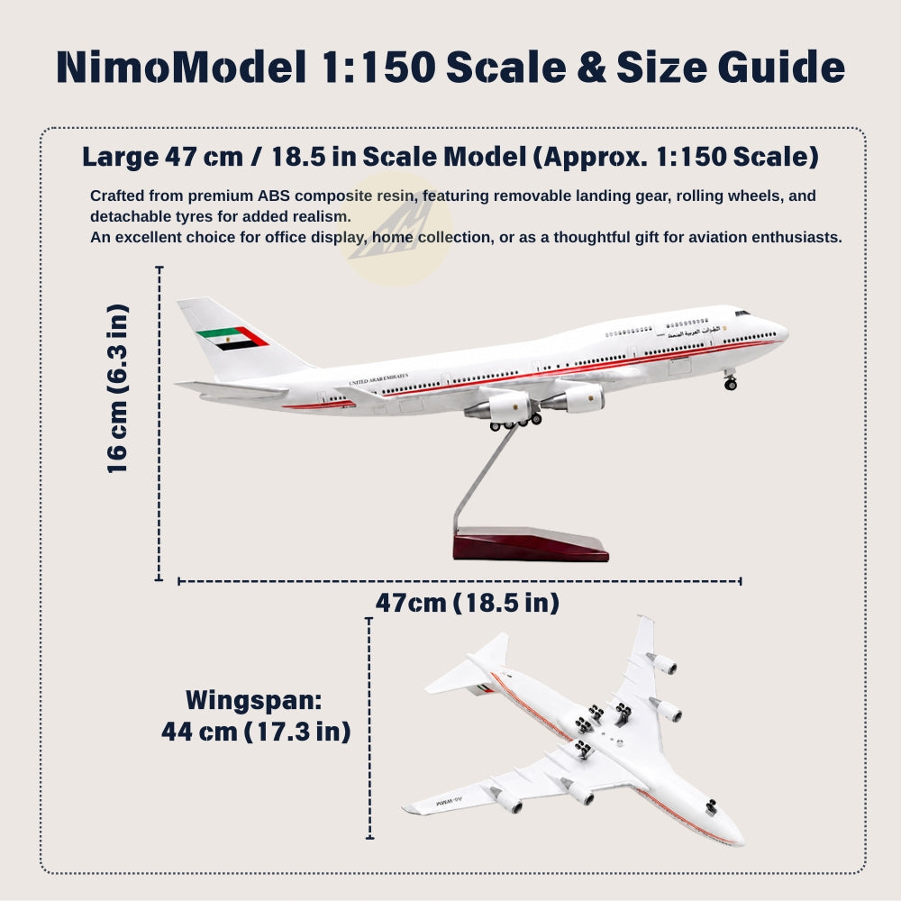 UAE Presidential Flight Boeing 747 1:150 Scale Model