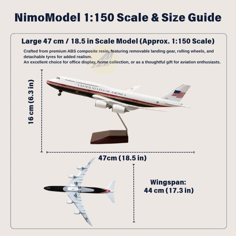 USAF Boeing 747 Presidential Aircraft 1:150 Scale Model
