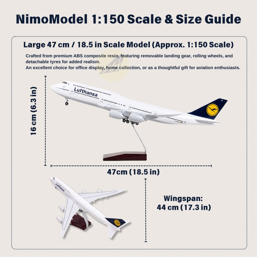 Lufthansa Boeing 747 Classic Livery 1:150 Scale Model