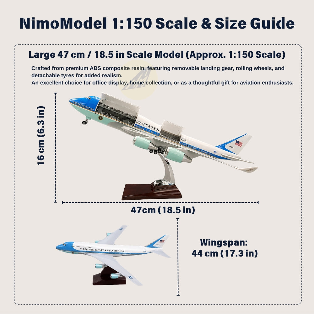 US Air Force One Boeing 747 1:150 Scale Model