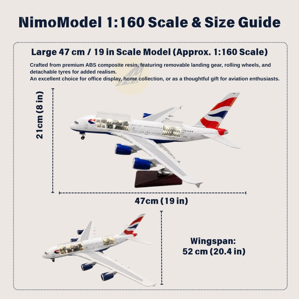 British Airways Airbus A380 1:160 Scale Model