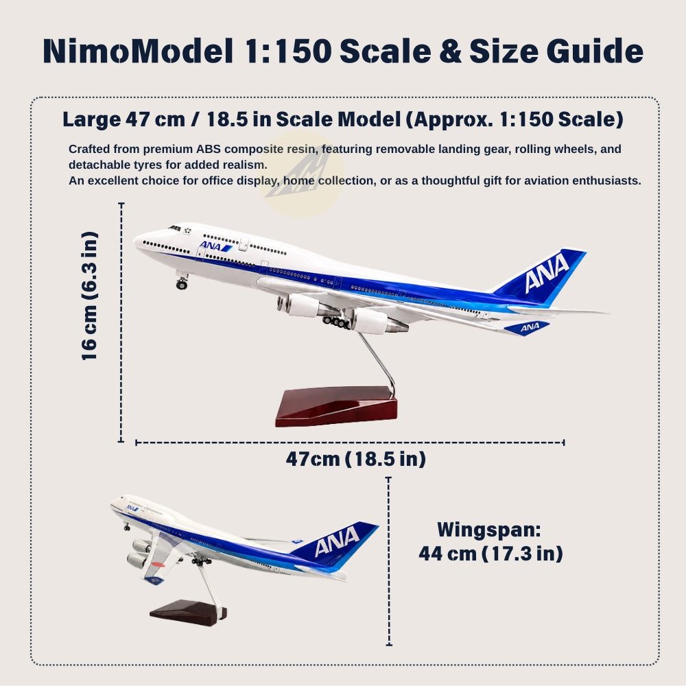 All Nippon Airways Boeing 747 1:150 Scale Model