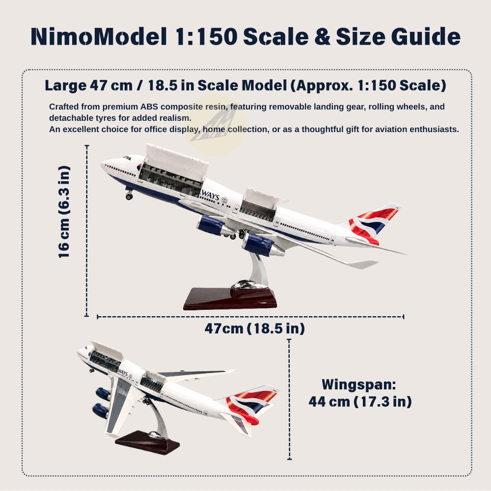 British Airways Boeing 747 1:150 Scale Model