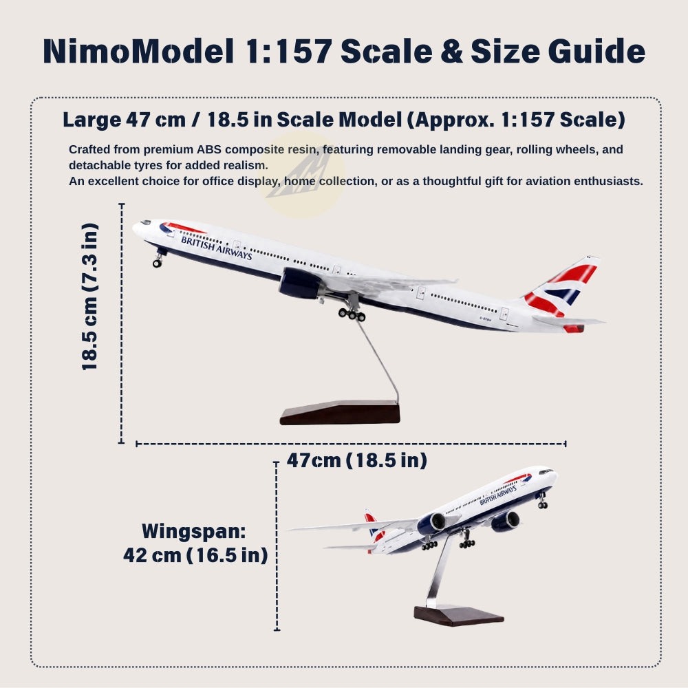British Airways Boeing 777-300ER 1:157 Scale Model