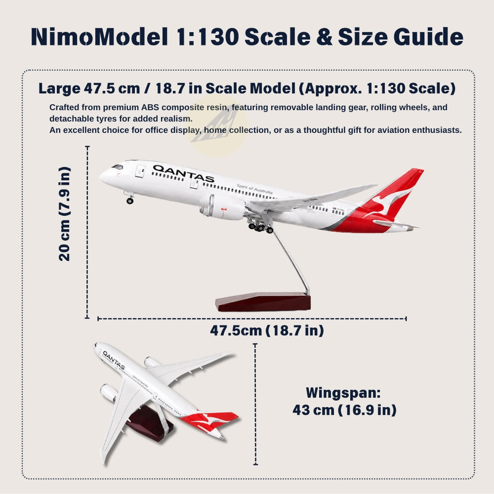 Qantas Boeing 787-9 Dreamliner 1:130 Scale Model