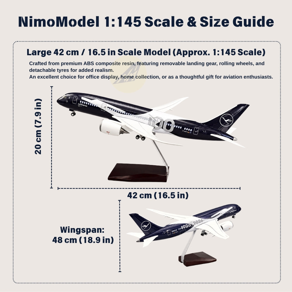 Lufthansa Boeing 787-9 100 Years Edition 1:145 Scale Model