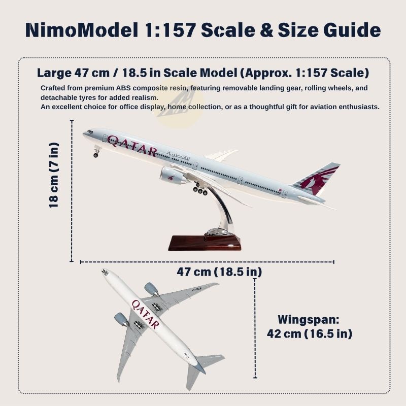 Qatar Airways Boeing 777-300ER 1:157 Scale Model