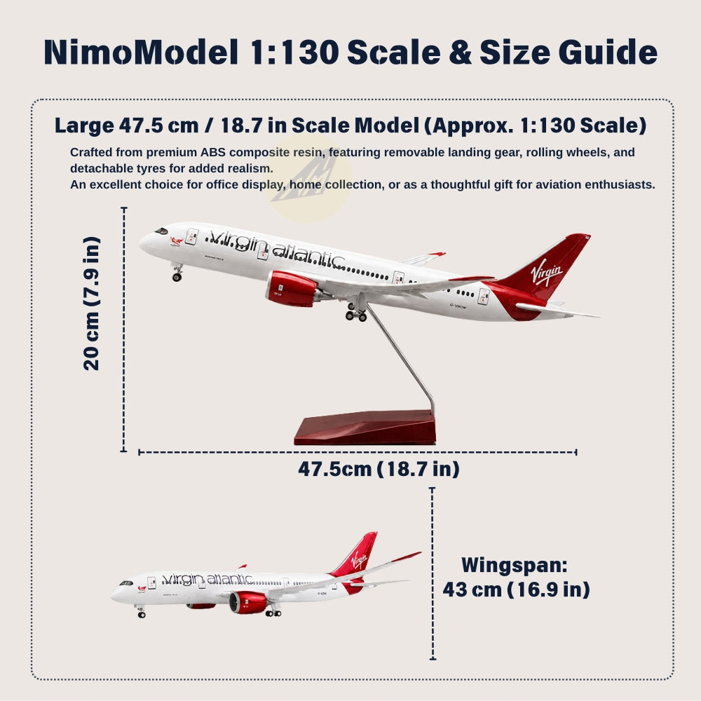 Virgin Atlantic Boeing 787-9 Dreamliner 1:130 Scale Model