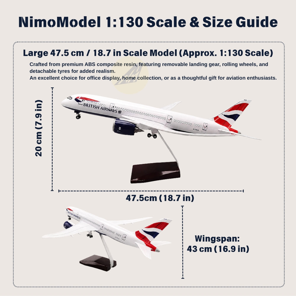British Airways Boeing 787-9 1:130 Scale Model