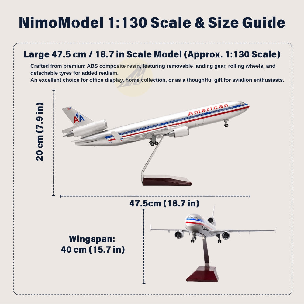 American Airlines McDonnell Douglas MD-11 1:130 Scale Model