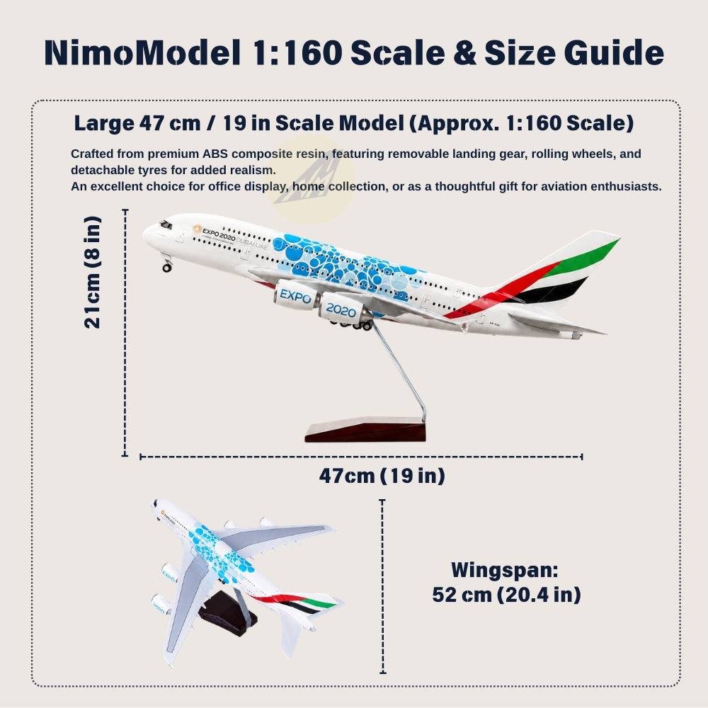 Emirates Airbus A380 Expo 2020 Edition 1:160 Scale Model
