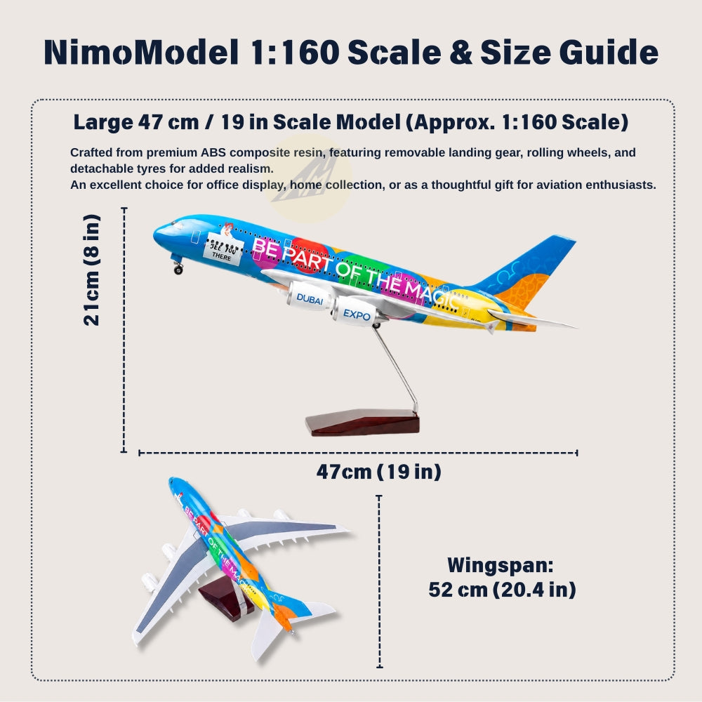 Emirates Airbus A380 Be Part of the Magic 1:160 Scale Model