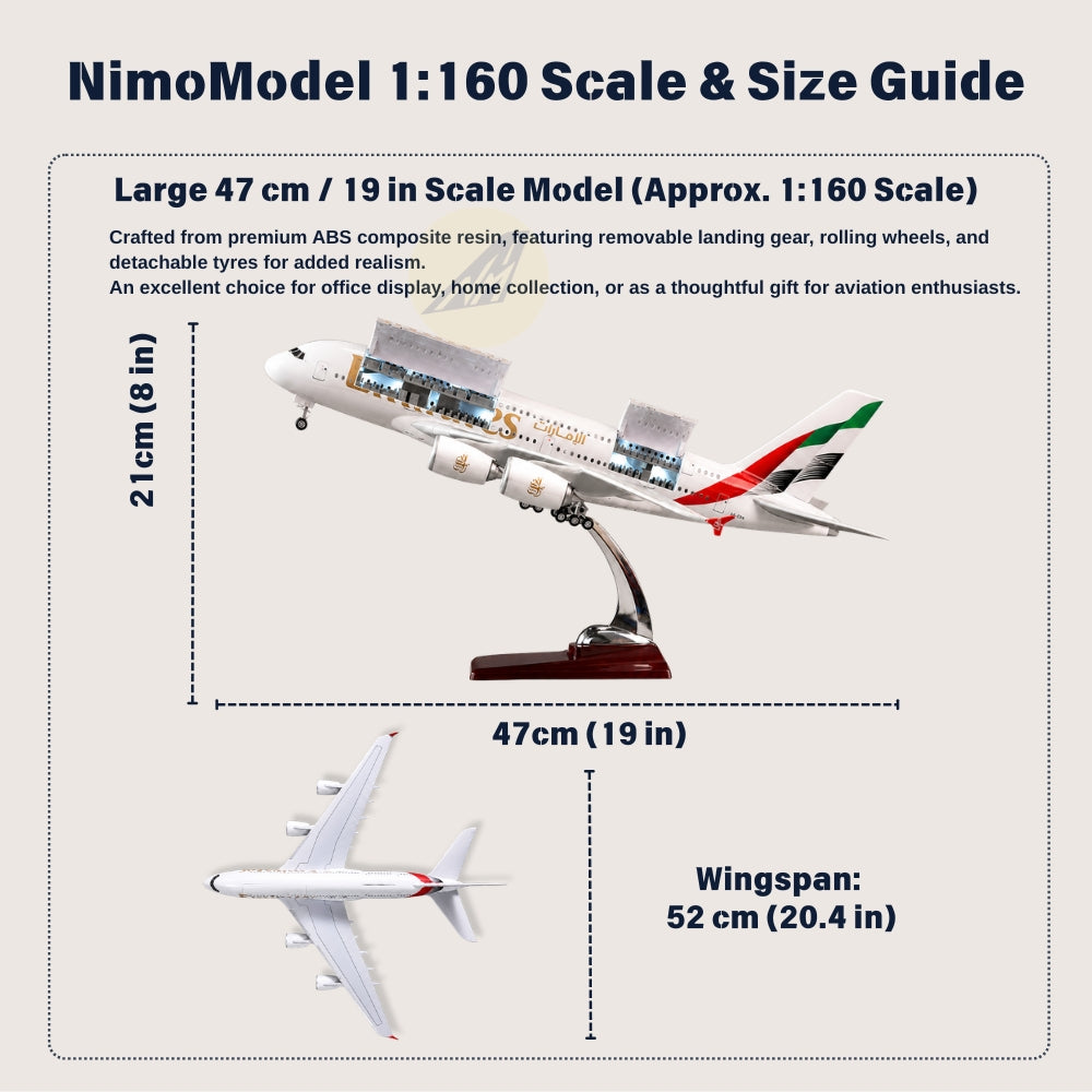 Emirates Airbus A380 1:160 Scale Model