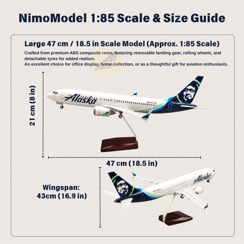 Alaska Airlines Boeing 737 1:85 Scale Model