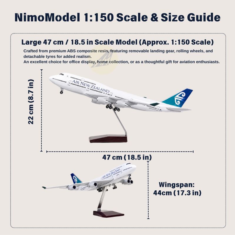 Air New Zealand Boeing 747 1:150 Scale Model