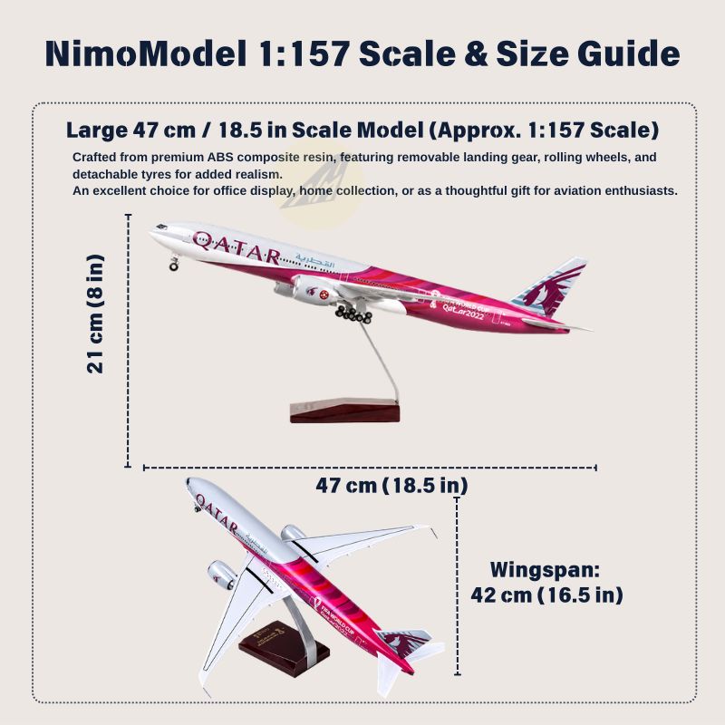 Qatar Airways Boeing 777-300ER World Cup 2022 Edition 1:157 Scale Model