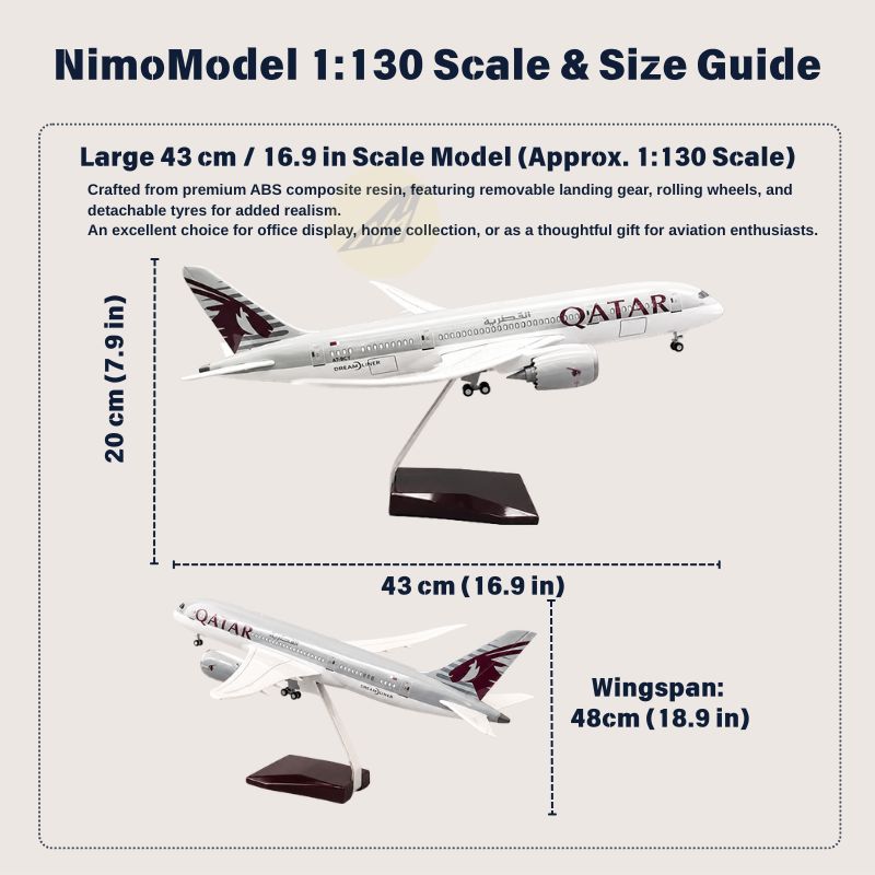 Qatar Airways Boeing 787 1:130 Scale Model
