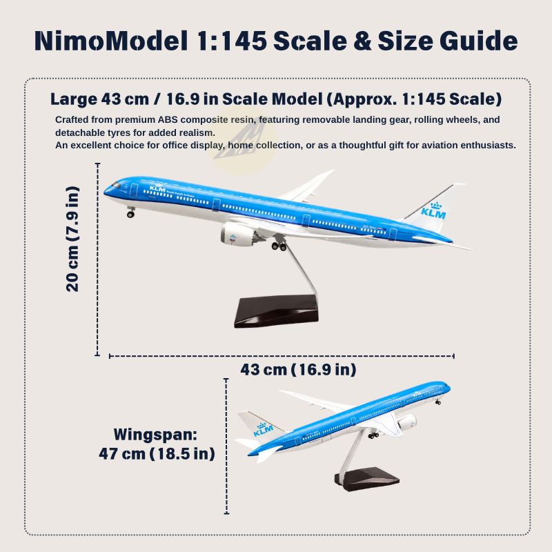 KLM Royal Dutch Airlines Boeing 787-10 1:145 Scale Model