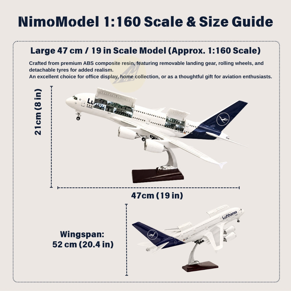 Lufthansa Airbus A380 1:160 Scale Model