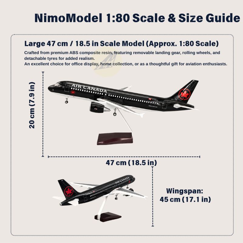 Air Canada Airbus A320 1:80 Scale Model