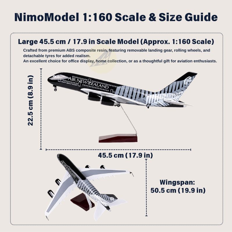 Air New Zealand Airbus A380 All Blacks 1:160 Scale Model