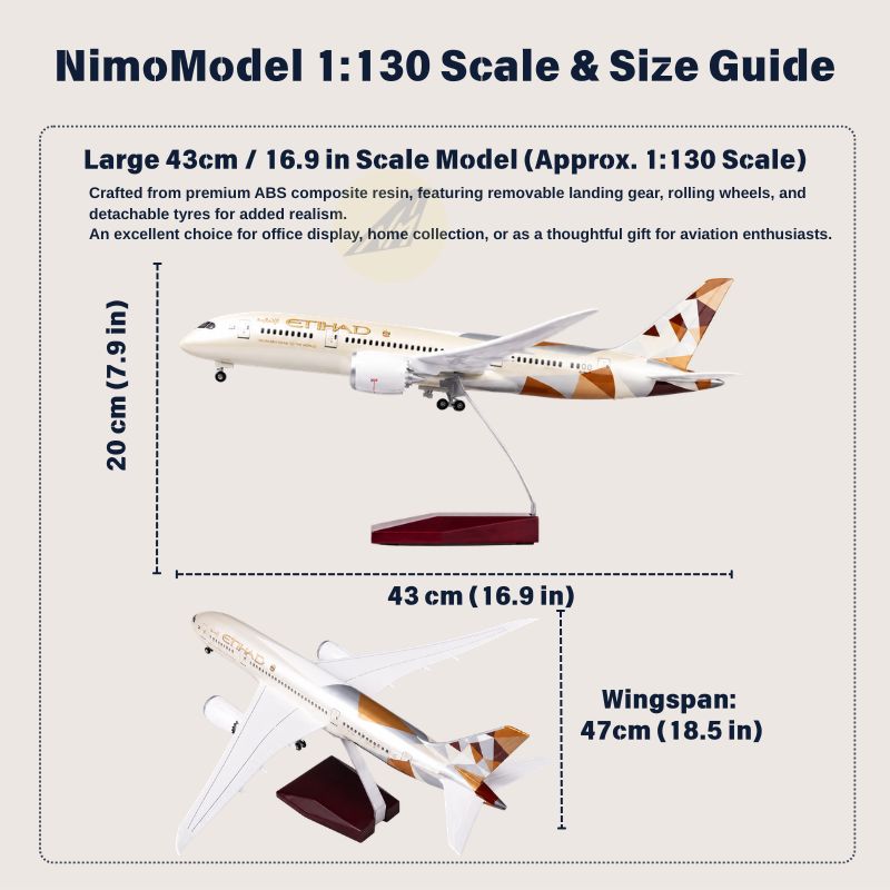 Etihad Airways Boeing 787 Dreamliner 1:130 Scale Model