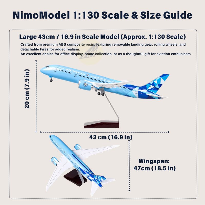 Etihad Airways Boeing 787 Manchester City Edition 1:130 Scale Model