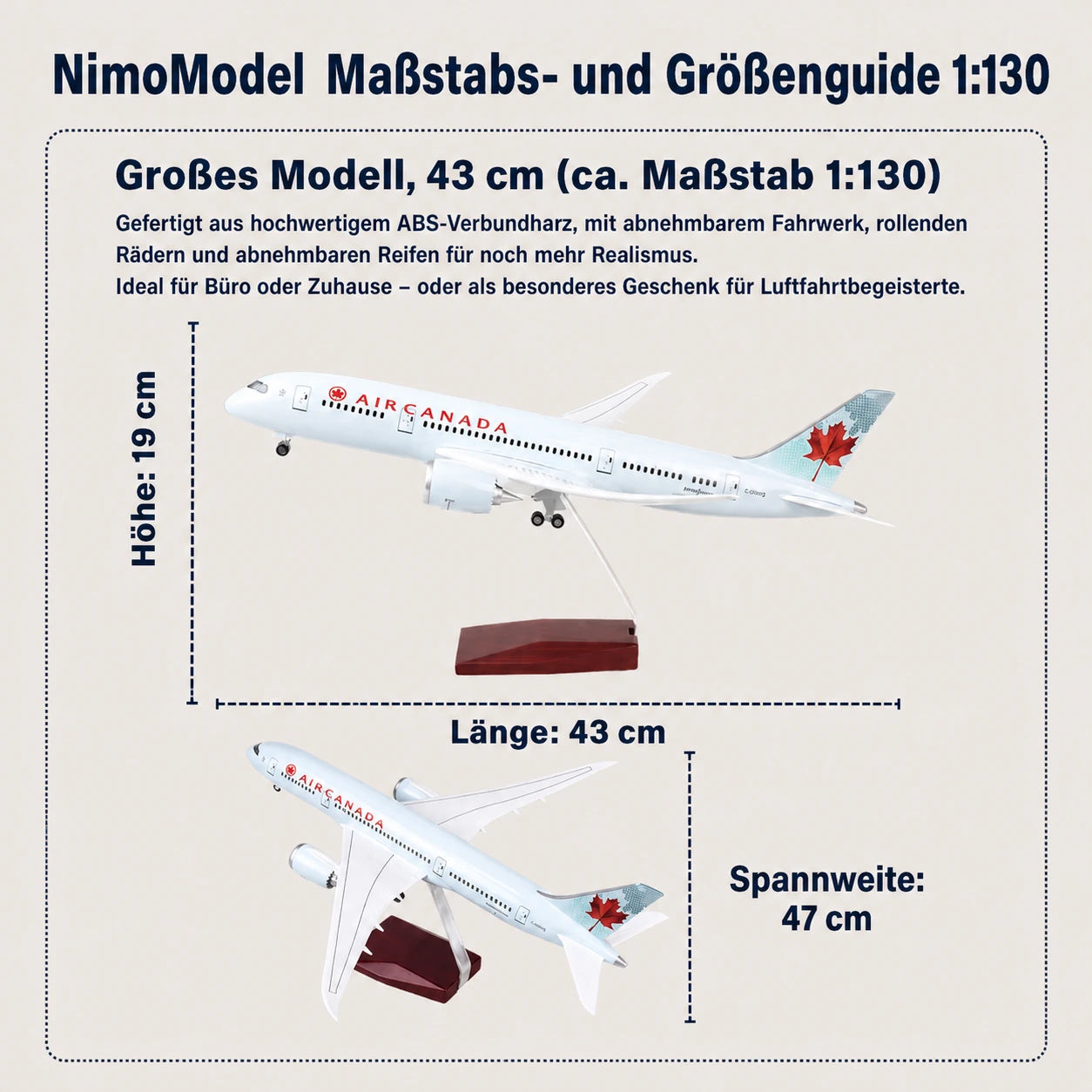 Air Canada Boeing 787 Dreamliner – Modell im Maßstab 1:130