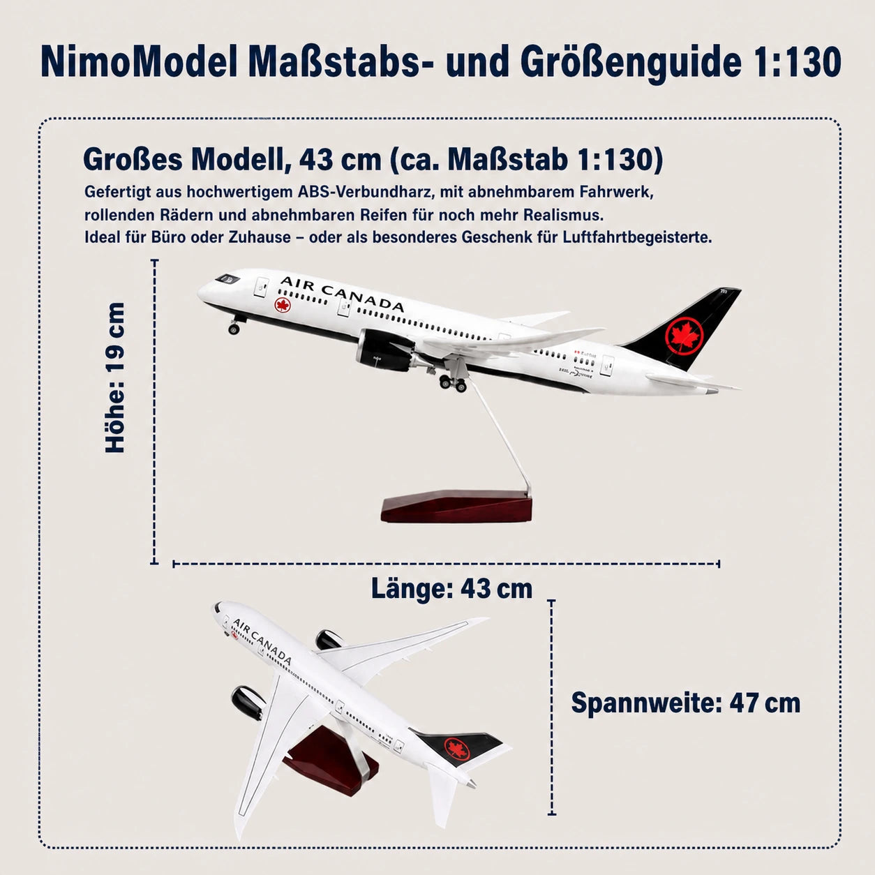 Air Canada Boeing 787 Dreamliner – Modell im Maßstab 1:130