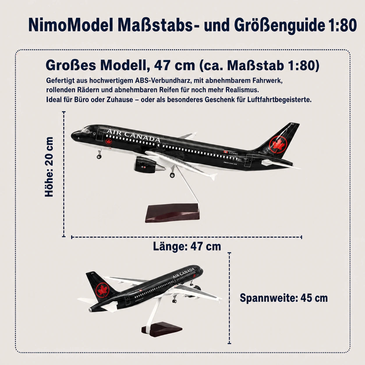 Air Canada Airbus A320 – Modell im Maßstab 1:80