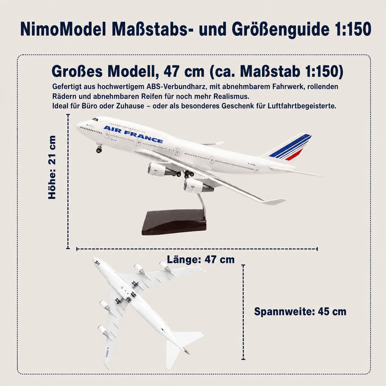 Air France Boeing 747 – Modell im Maßstab 1:150