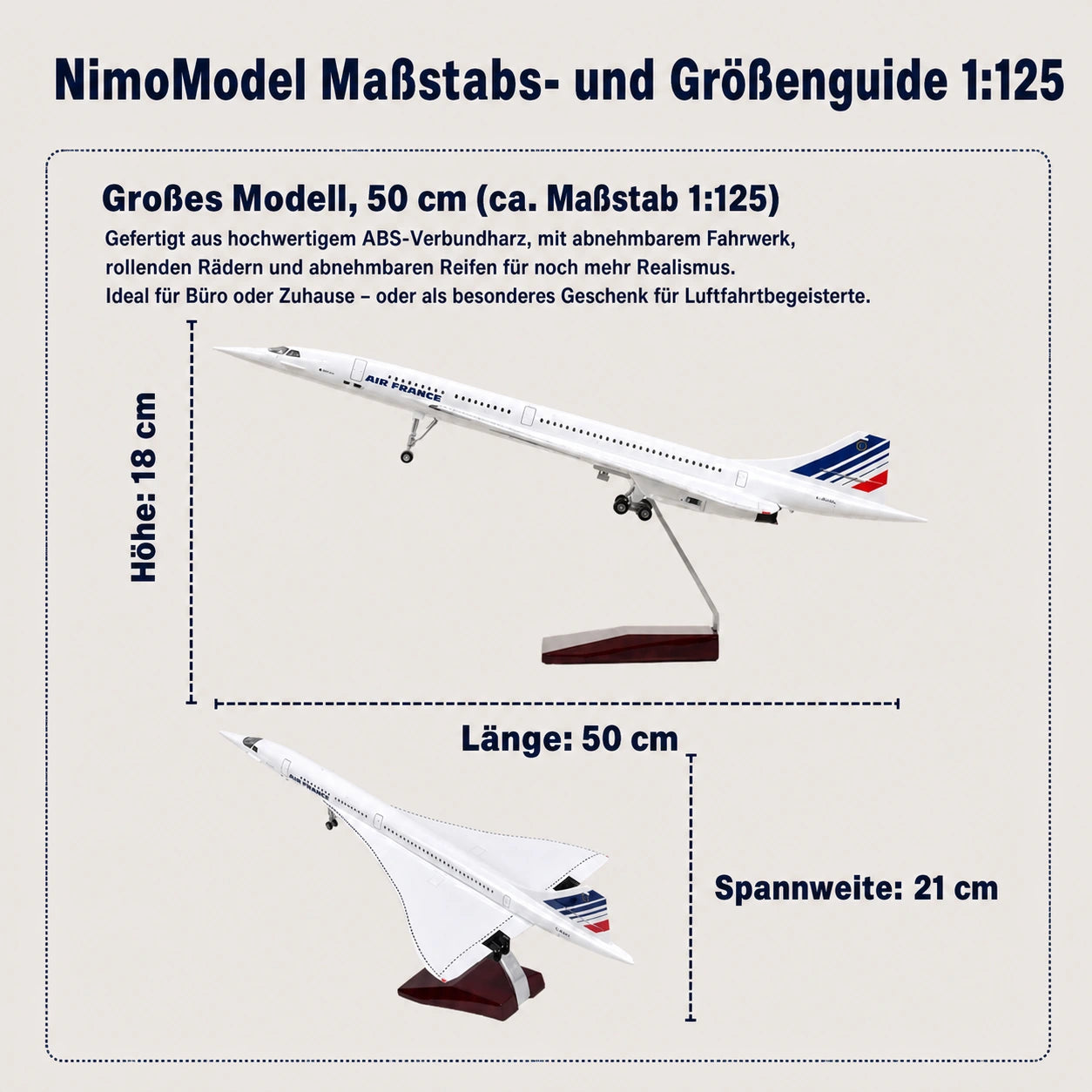 Air France Concorde – Modell im Maßstab 1:125