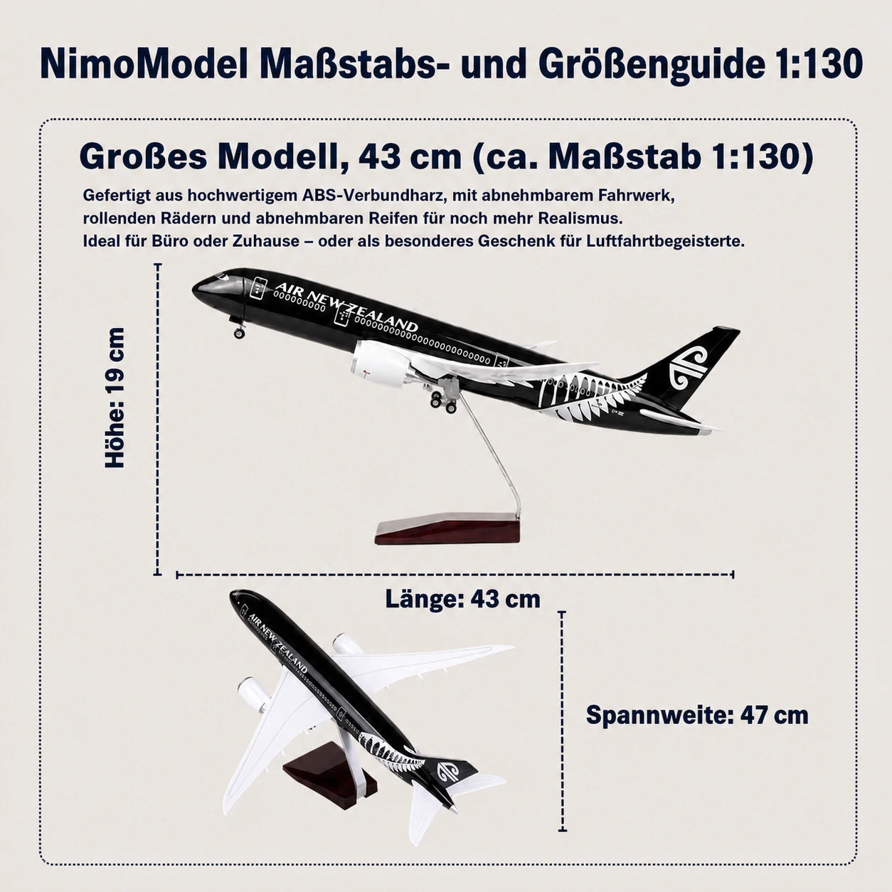Air New Zealand Boeing 787 Dreamliner – Modell im Maßstab 1:130