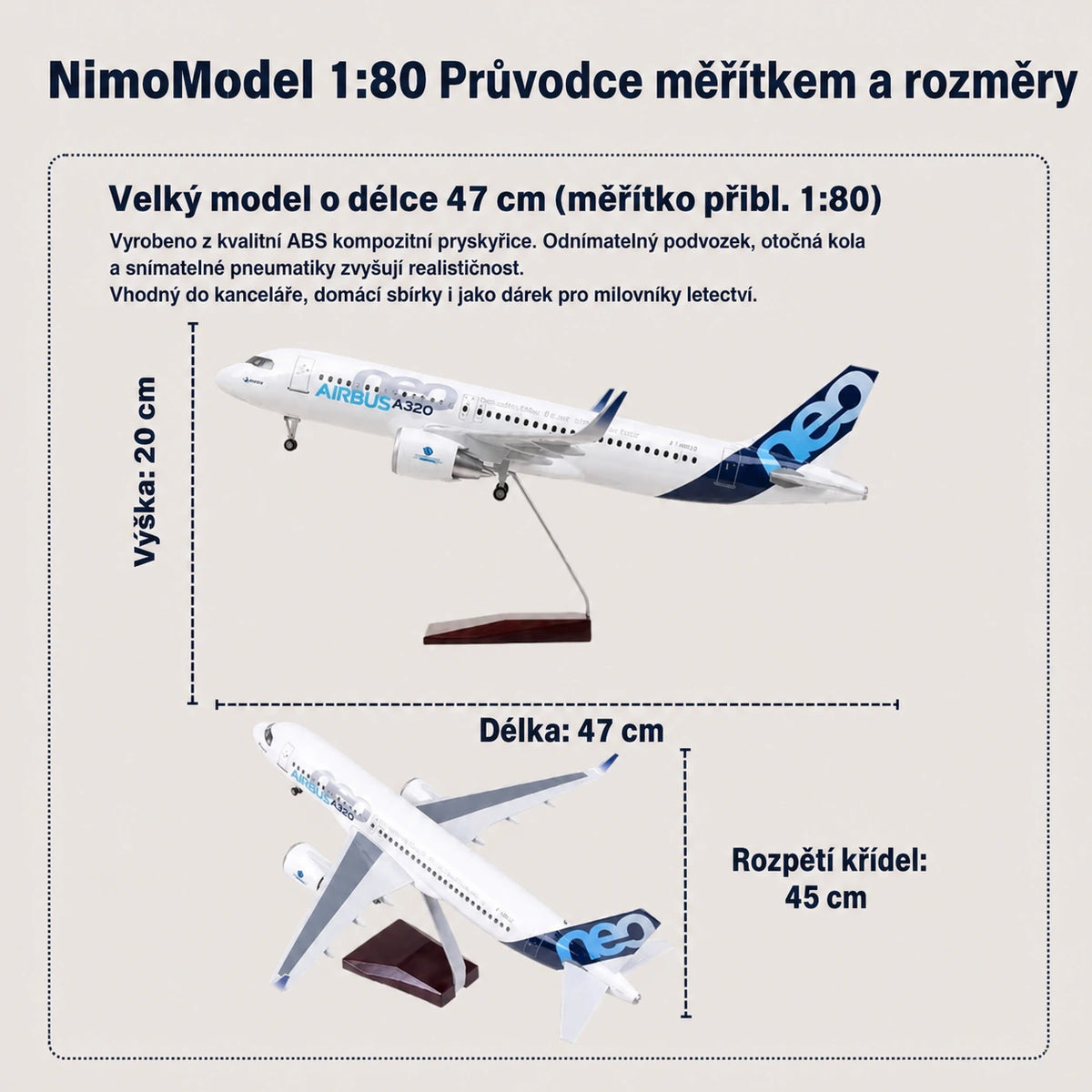 Model Prototyp Airbus A320neo v měřítku 1:80