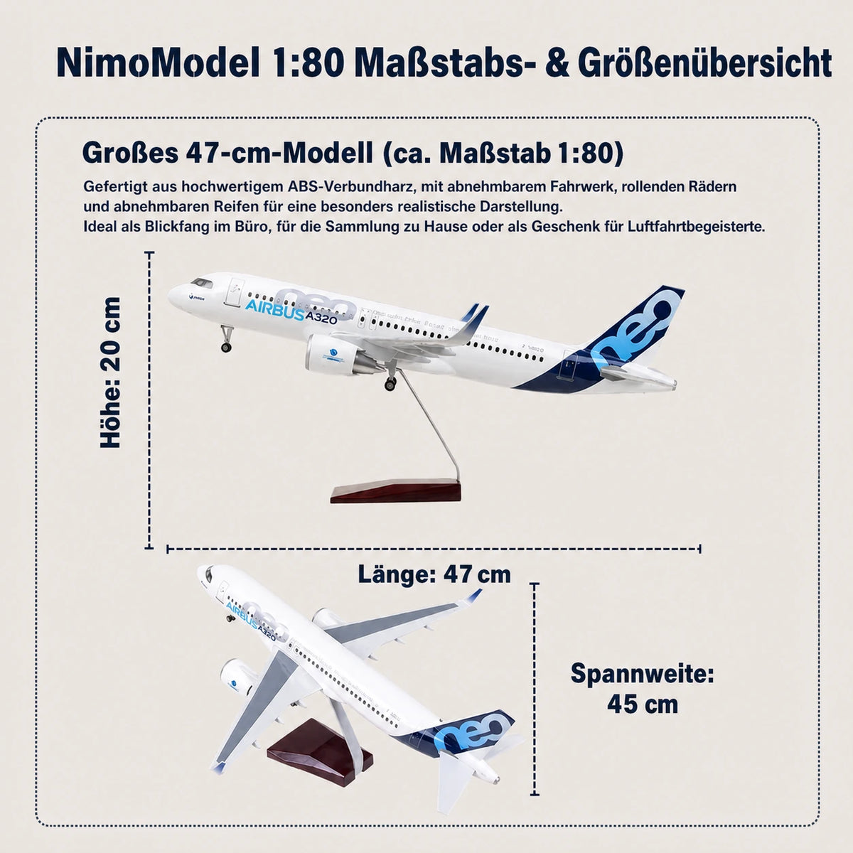 Airbus A320neo Prototyp – Modell im Maßstab 1:80