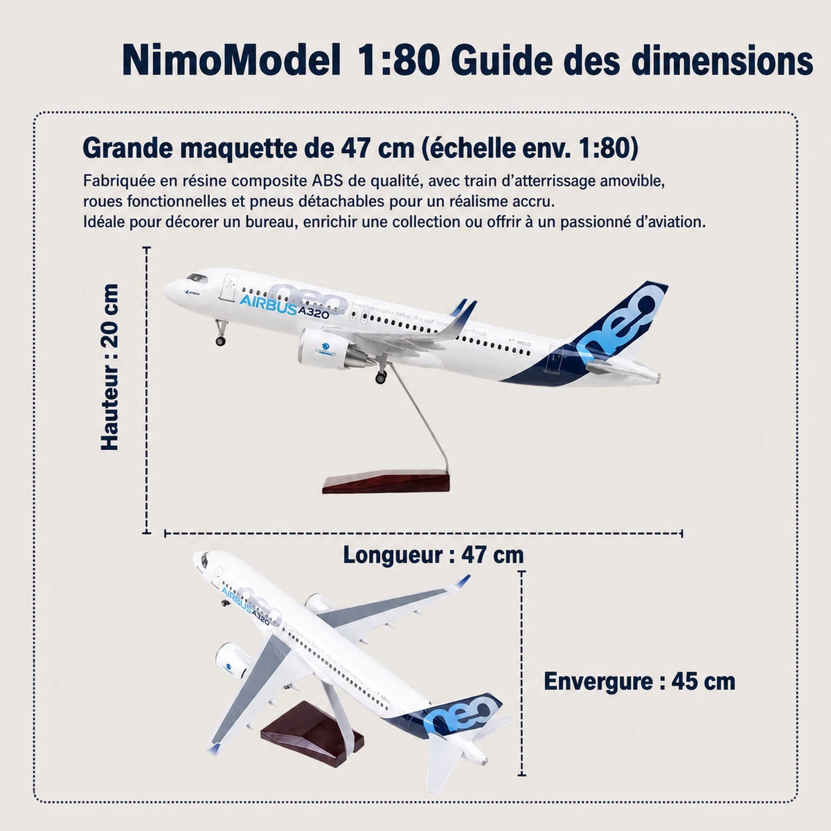 Maquette Prototype de l’Airbus A320neo à l’échelle 1:80