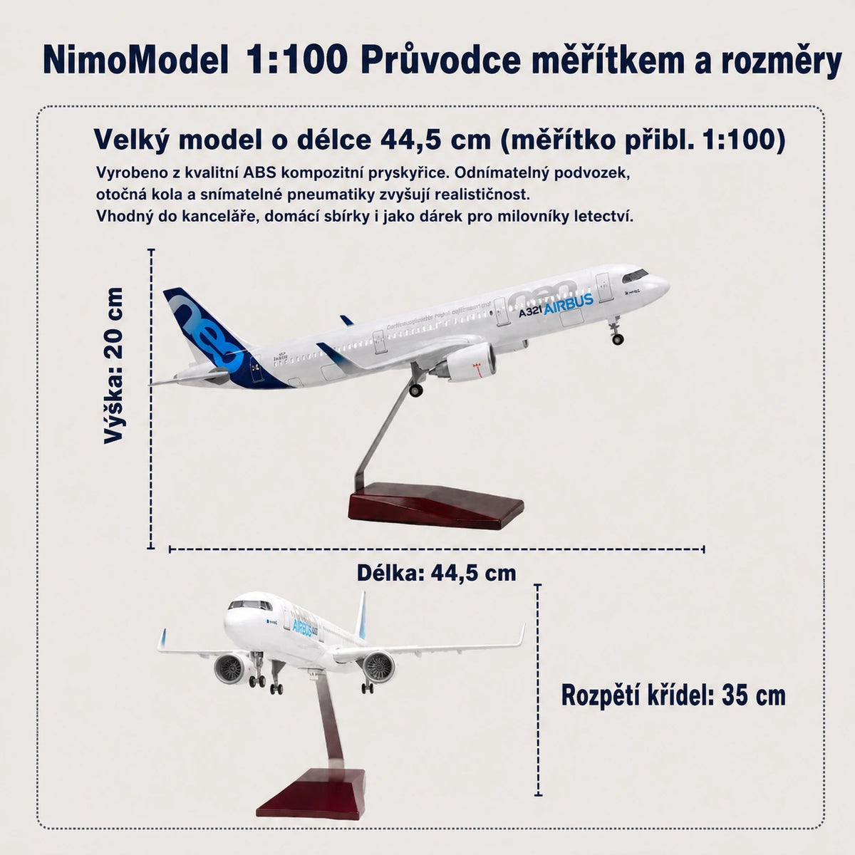 Model Prototyp Airbus A321neo v měřítku 1:100