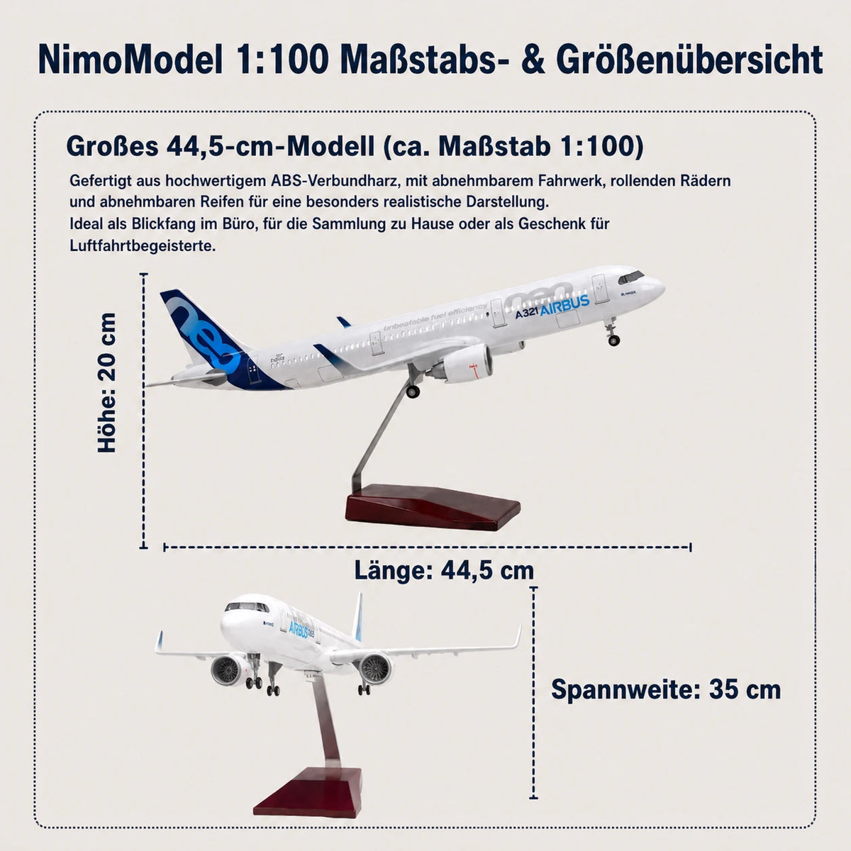 Airbus A321neo Prototyp – Modell im Maßstab 1:100