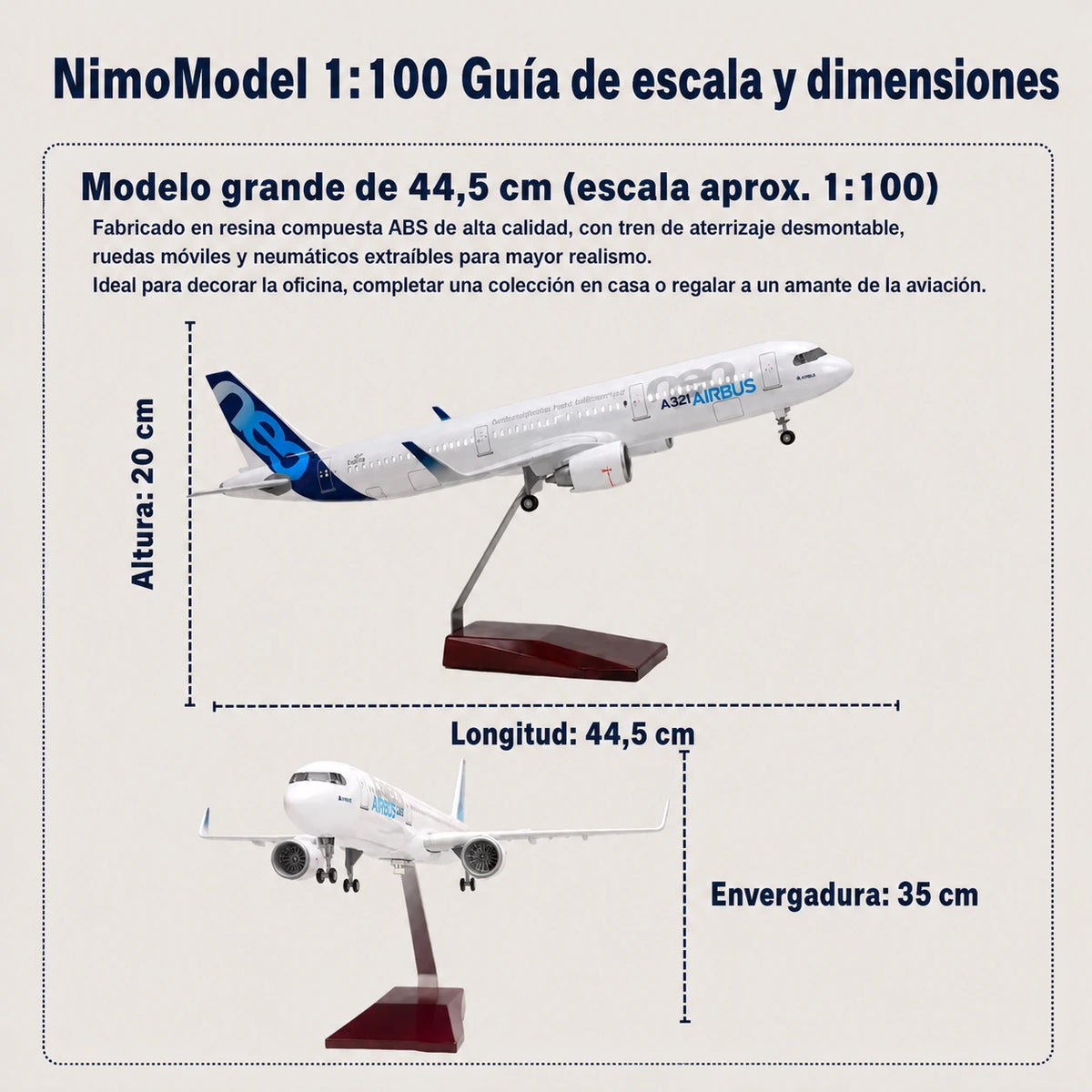 Maqueta Prototipo del Airbus A321neo a escala 1:100