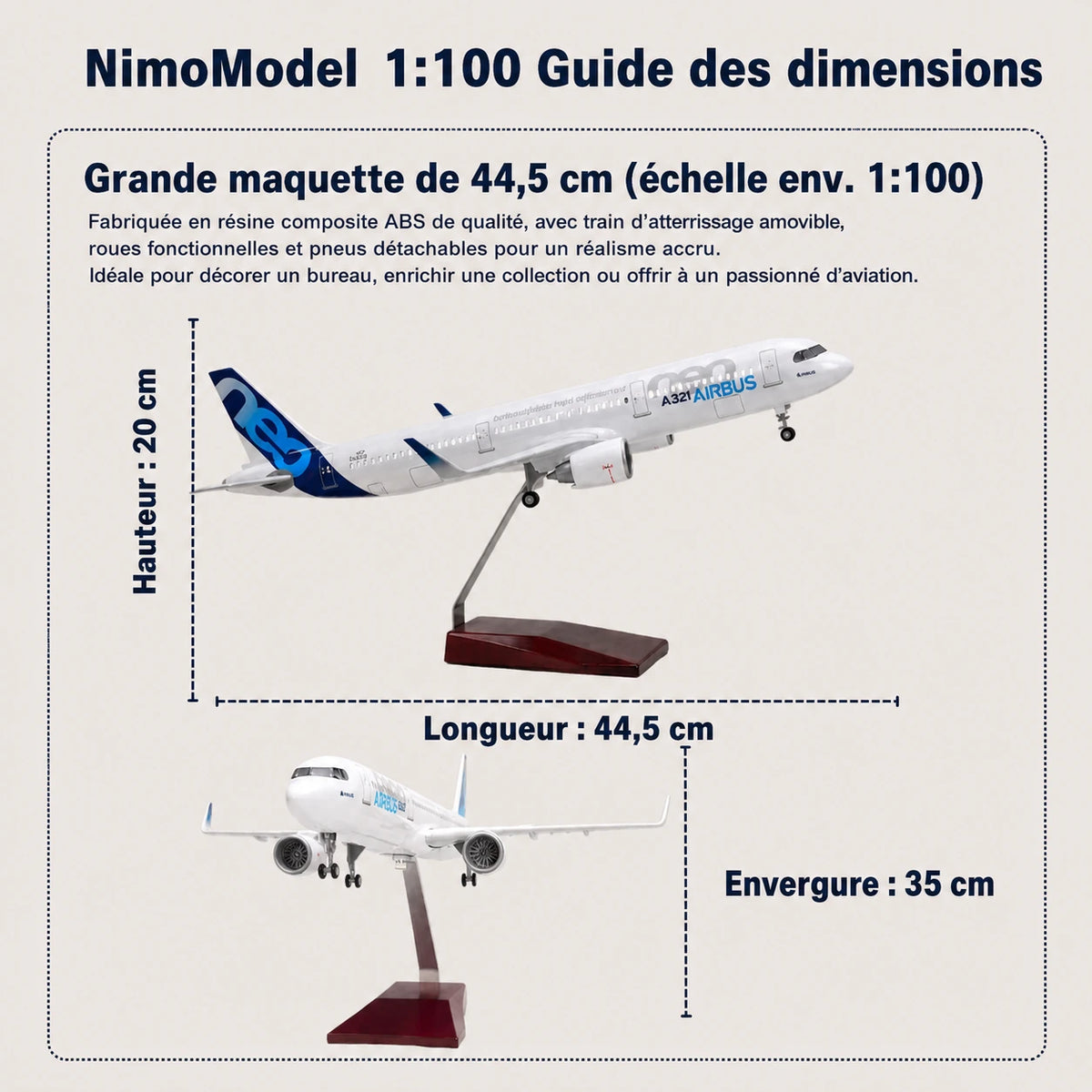 Maquette Prototype de l’Airbus A321neo à l’échelle 1:100