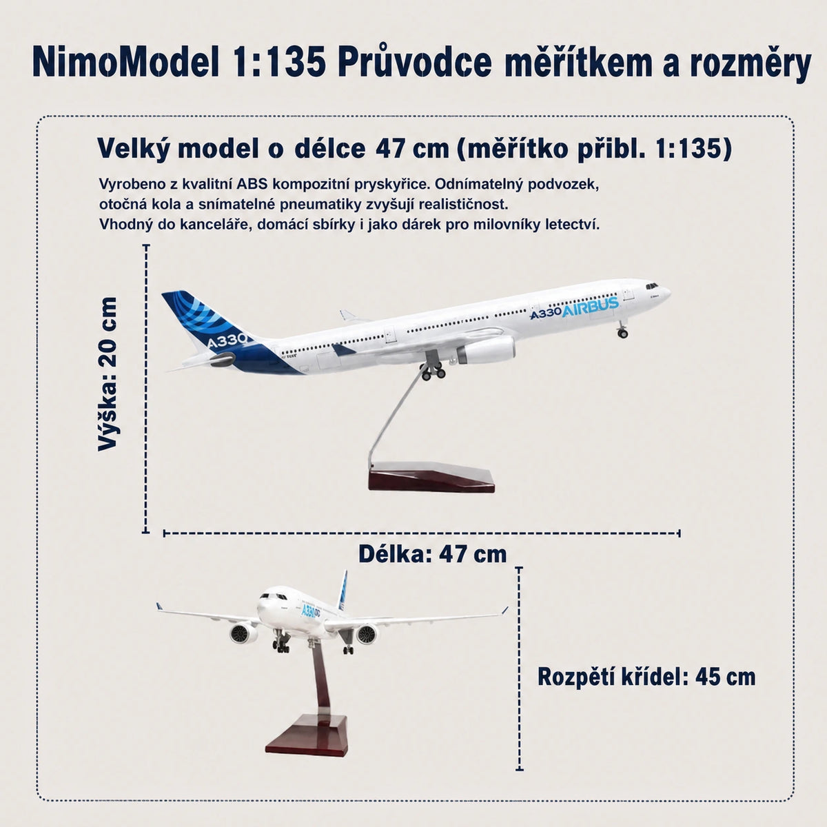 Model Prototyp Airbus A330 v měřítku 1:135