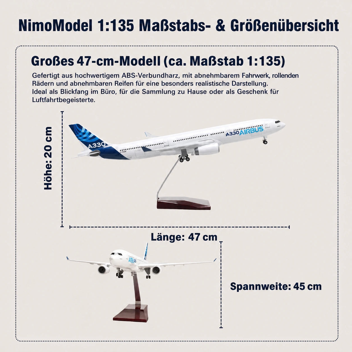 Airbus A330 Prototyp – Modell im Maßstab 1:135