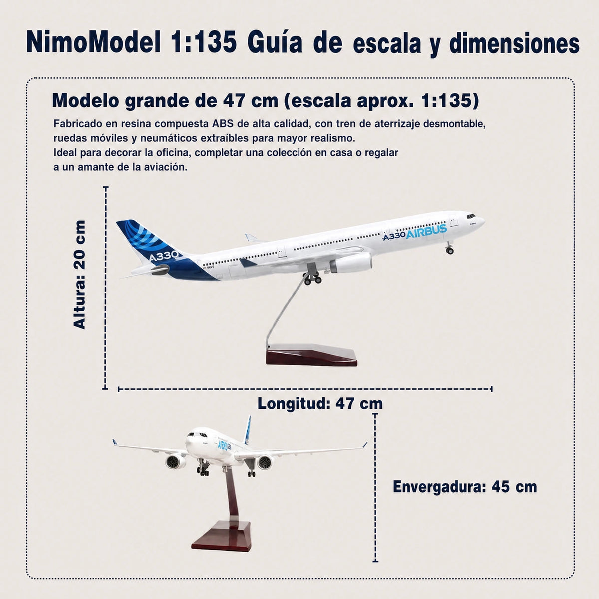 Maqueta Prototipo del Airbus A330 a escala 1:135