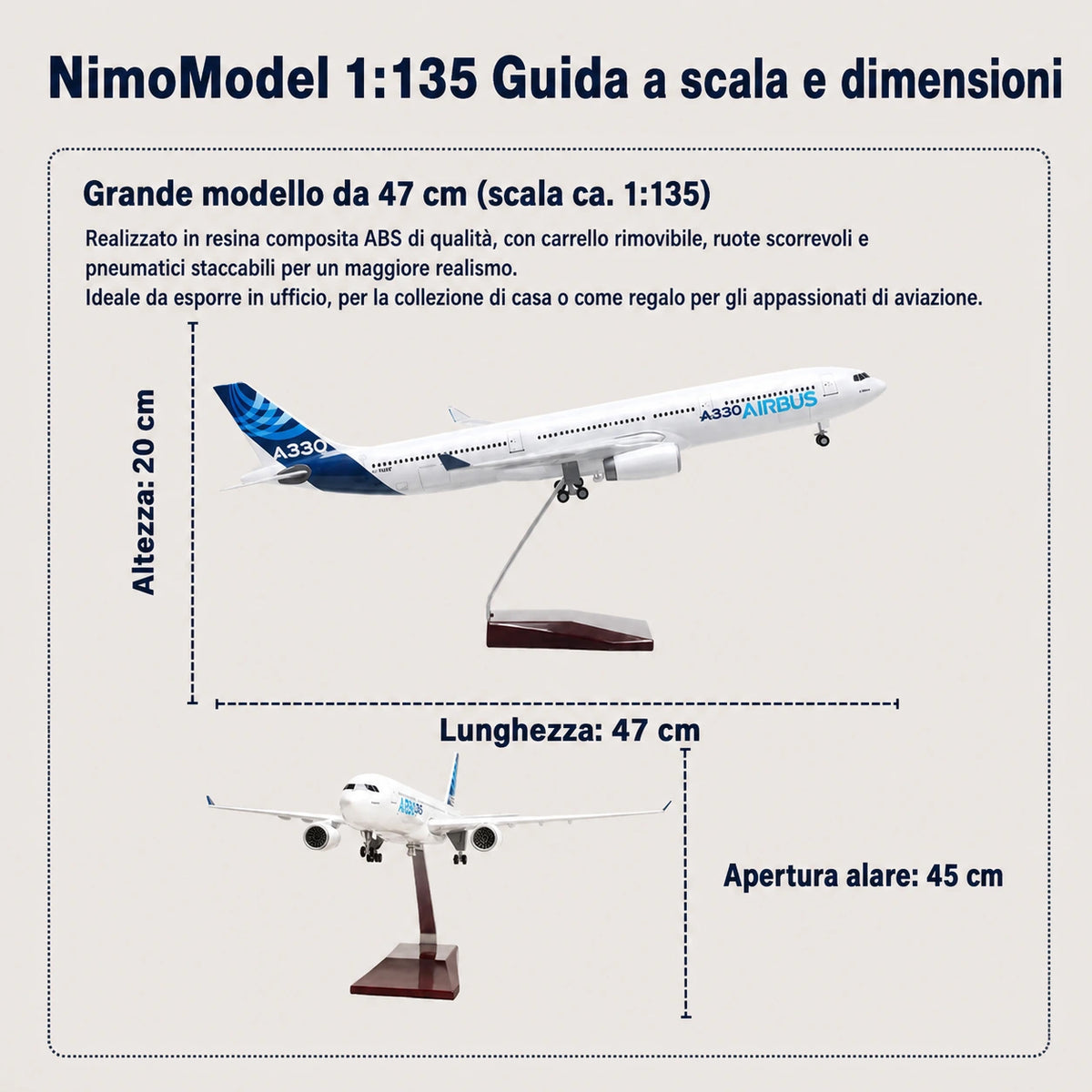 Modellino Prototipo Airbus A330 in scala 1:135