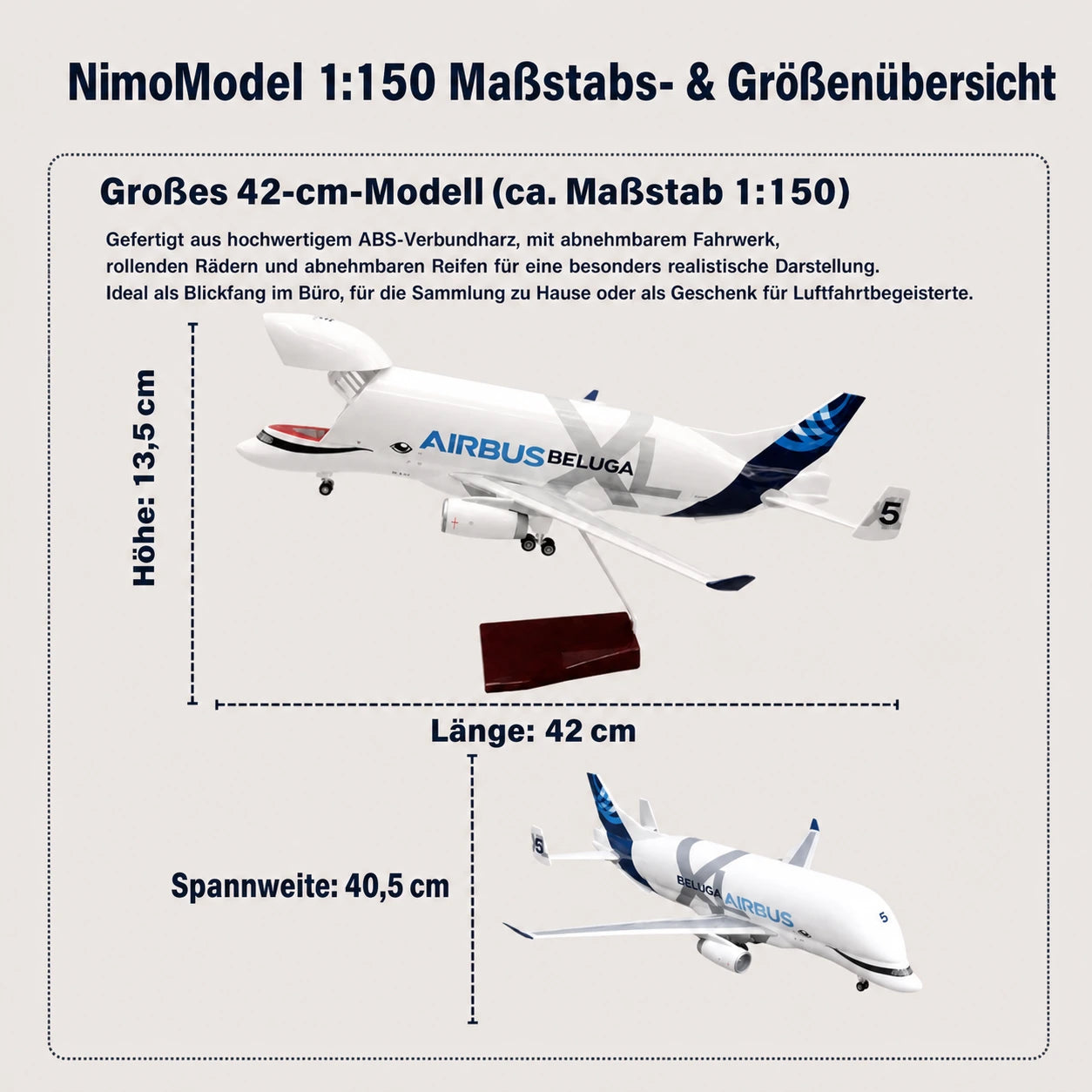 Airbus A330-743L BelugaXL Modell im Maßstab 1:150