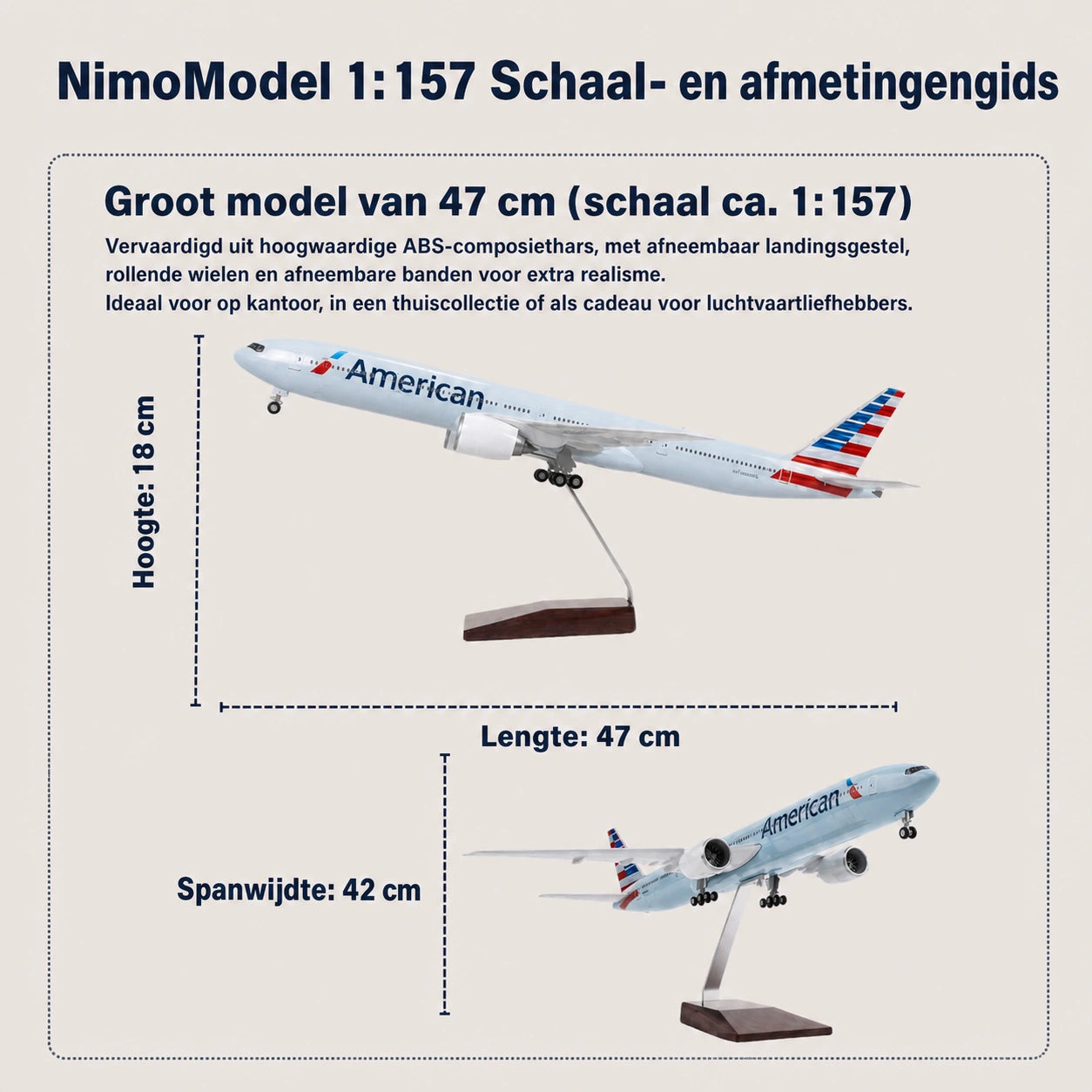 Schaalmodel American Airlines Boeing 777 1:157